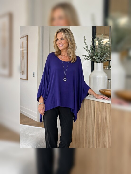 Eileen Fisher Tops - Eileen Fisher Butterfly Box Top Royal Purple L